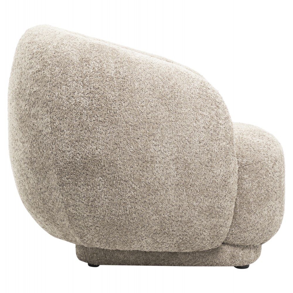 Πολυθρόνα "KARPEN" από ύφασμα μπουκλέ σε χρώμα μπεζ 93x87x78