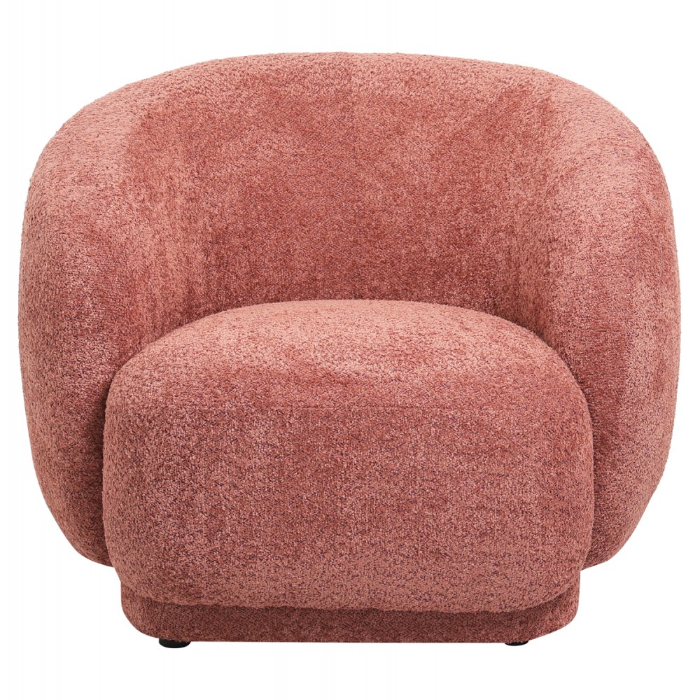 Πολυθρόνα "KARPEN" από ύφασμα μπουκλέ σε χρώμα ροζ 93x87x78