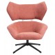 Πολυθρόνα περιστρεφόμενη "BRYLL" από ύφασμα μπουκλέ σε χρώμα ροζ 86x90x97
