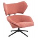 Πολυθρόνα περιστρεφόμενη "BRYLL" από ύφασμα μπουκλέ σε χρώμα ροζ 86x90x97