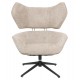 Πολυθρόνα περιστρεφόμενη "BRYLL" από ύφασμα μπουκλέ σε χρώμα μπεζ 86x90x97