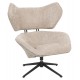 Πολυθρόνα περιστρεφόμενη "BRYLL" από ύφασμα μπουκλέ σε χρώμα μπεζ 86x90x97