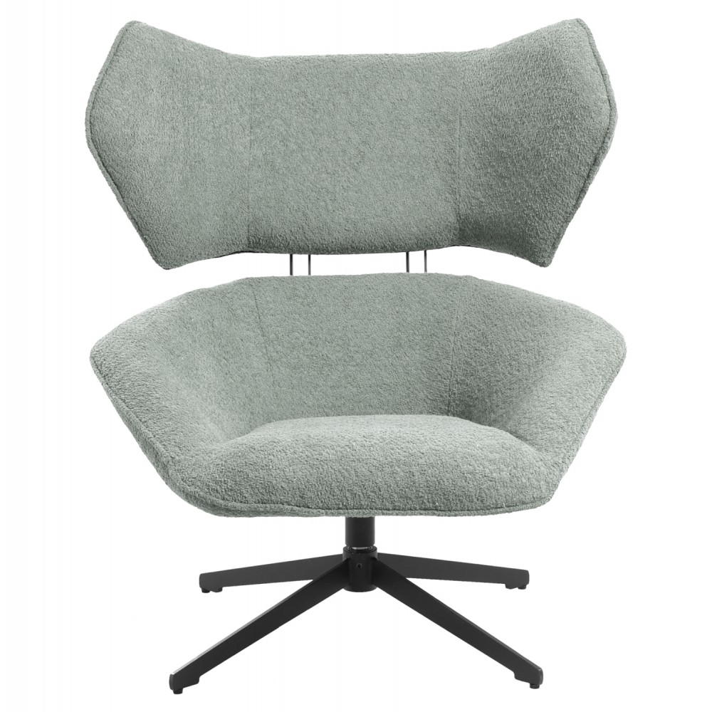 Πολυθρόνα περιστρεφόμενη "BRYLL" από ύφασμα μπουκλέ σε χρώμα φυστικί 86x90x97