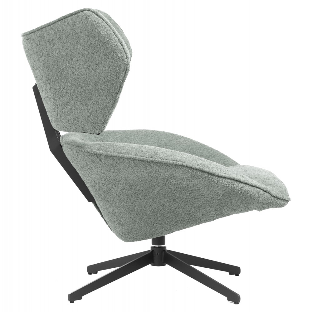 Πολυθρόνα περιστρεφόμενη "BRYLL" από ύφασμα μπουκλέ σε χρώμα φυστικί 86x90x97