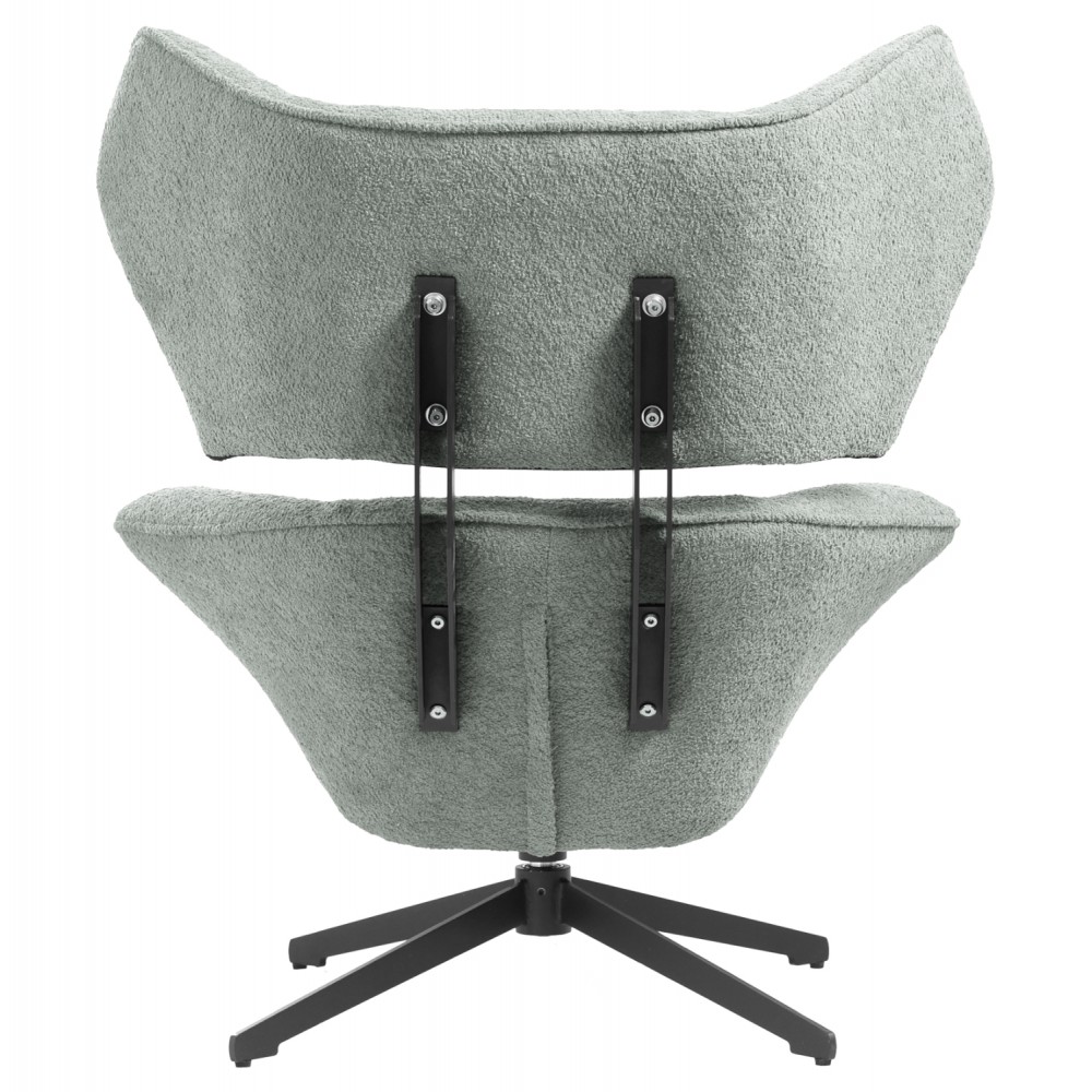 Πολυθρόνα περιστρεφόμενη "BRYLL" από ύφασμα μπουκλέ σε χρώμα φυστικί 86x90x97