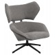 Πολυθρόνα περιστρεφόμενη "BRYLL" από ύφασμα μπουκλέ σε χρώμα γκρι 86x90x97
