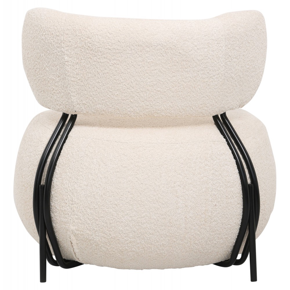 Πολυθρόνα "KARSEN" από ύφασμα μπουκλέ σε χρώμα εκρού 79x78,5x76