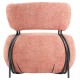 Πολυθρόνα "KARSEN" από ύφασμα μπουκλέ σε χρώμα ροζ 79x78,5x76