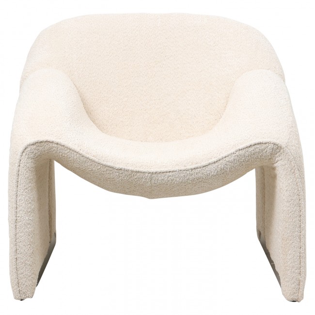 Πολυθρόνα "SPINER" από ύφασμα μπουκλέ σε χρώμα εκρού 81x64x74