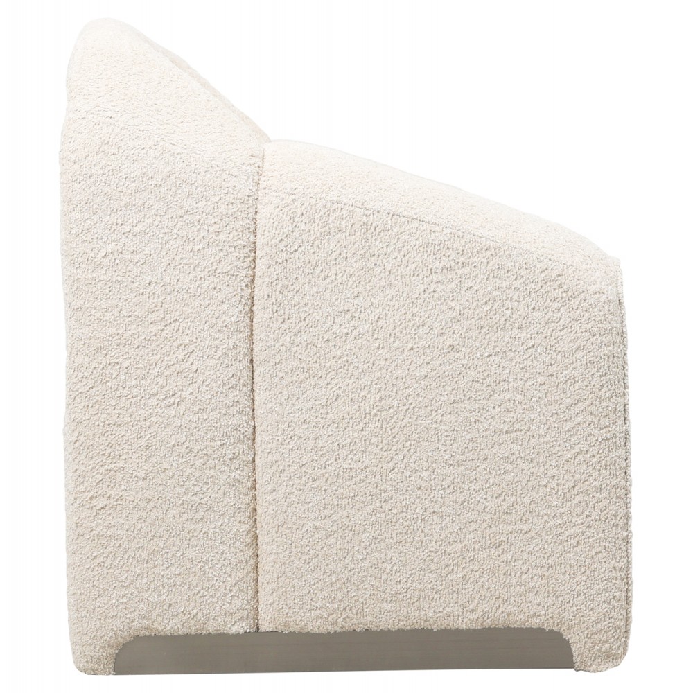 Πολυθρόνα "SPINER" από ύφασμα μπουκλέ σε χρώμα εκρού 81x64x74