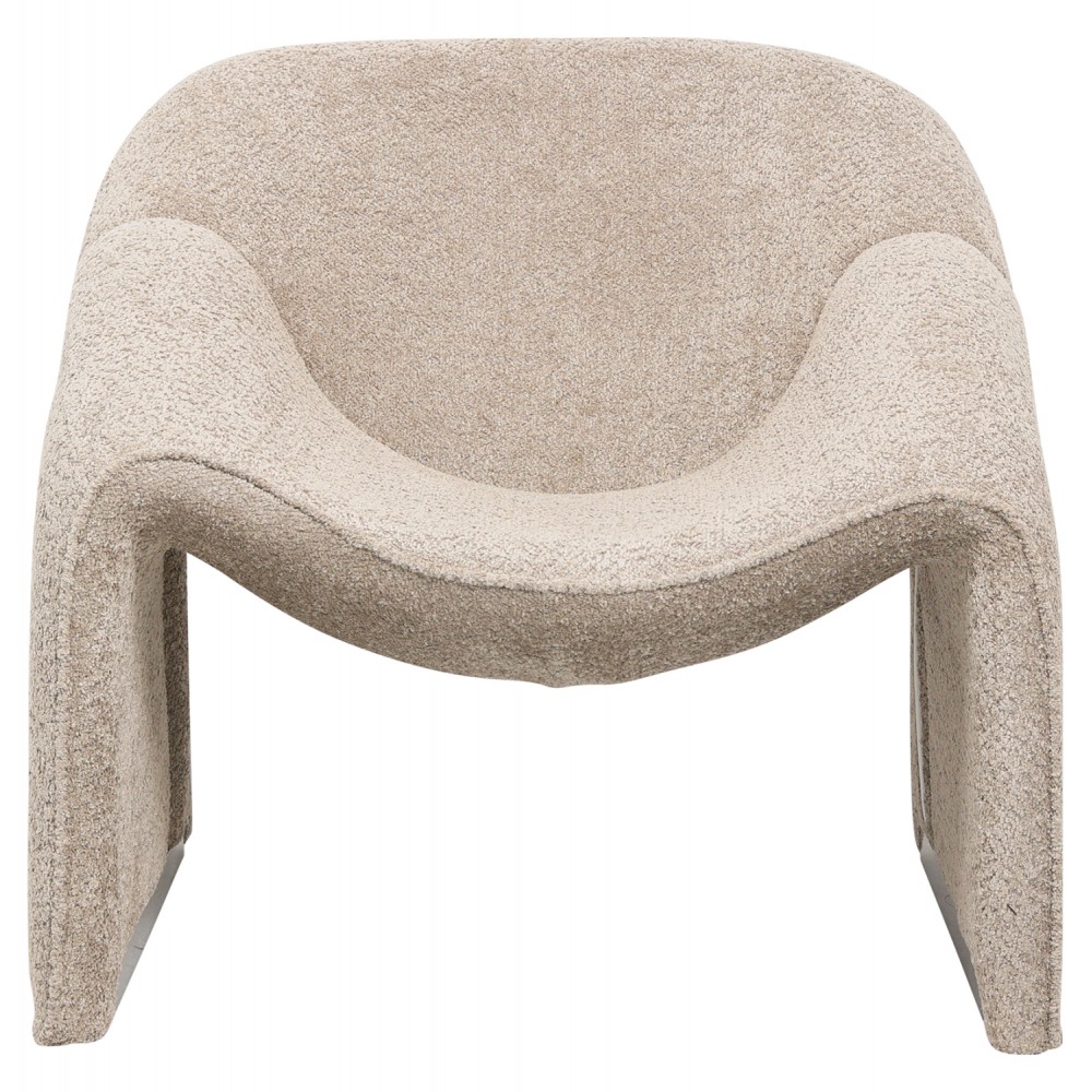 Πολυθρόνα "SPINER" από ύφασμα μπουκλέ σε χρώμα μπεζ 81x64x74