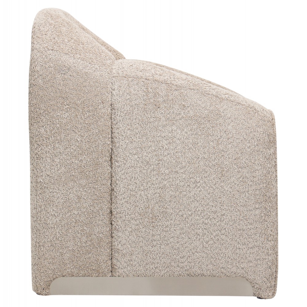 Πολυθρόνα "SPINER" από ύφασμα μπουκλέ σε χρώμα μπεζ 81x64x74