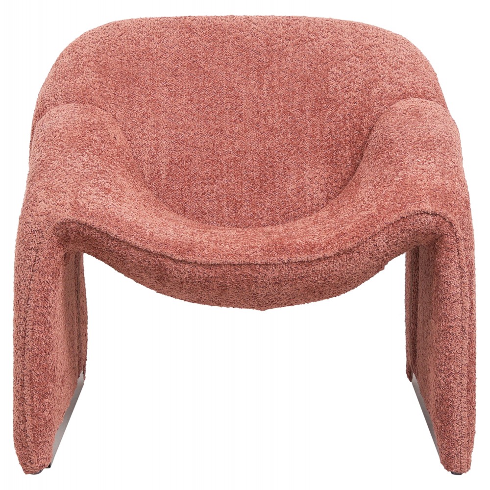 Πολυθρόνα "SPINER" από ύφασμα μπουκλέ σε χρώμα ροζ 81x64x74