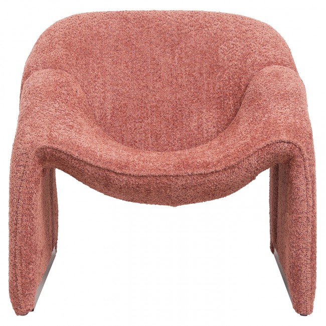 Πολυθρόνα "SPINER" από ύφασμα μπουκλέ σε χρώμα ροζ 81x64x74