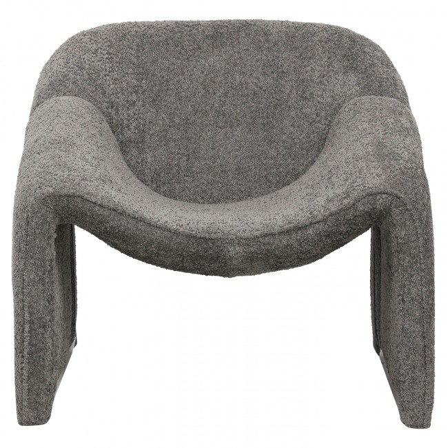 Πολυθρόνα "SPINER" από ύφασμα μπουκλέ σε χρώμα γκρι 81x64x74