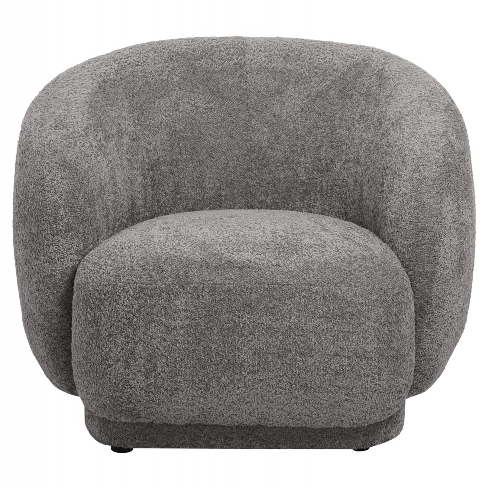 Πολυθρόνα "KARPEN" από ύφασμα μπουκλέ σε χρώμα γκρι 93x87x78
