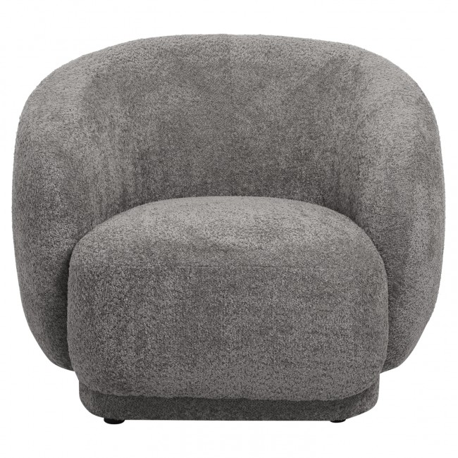 Πολυθρόνα "KARPEN" από ύφασμα μπουκλέ σε χρώμα γκρι 93x87x78