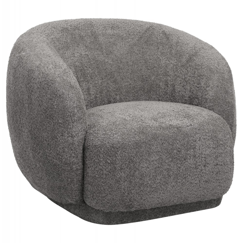 Πολυθρόνα "KARPEN" από ύφασμα μπουκλέ σε χρώμα γκρι 93x87x78