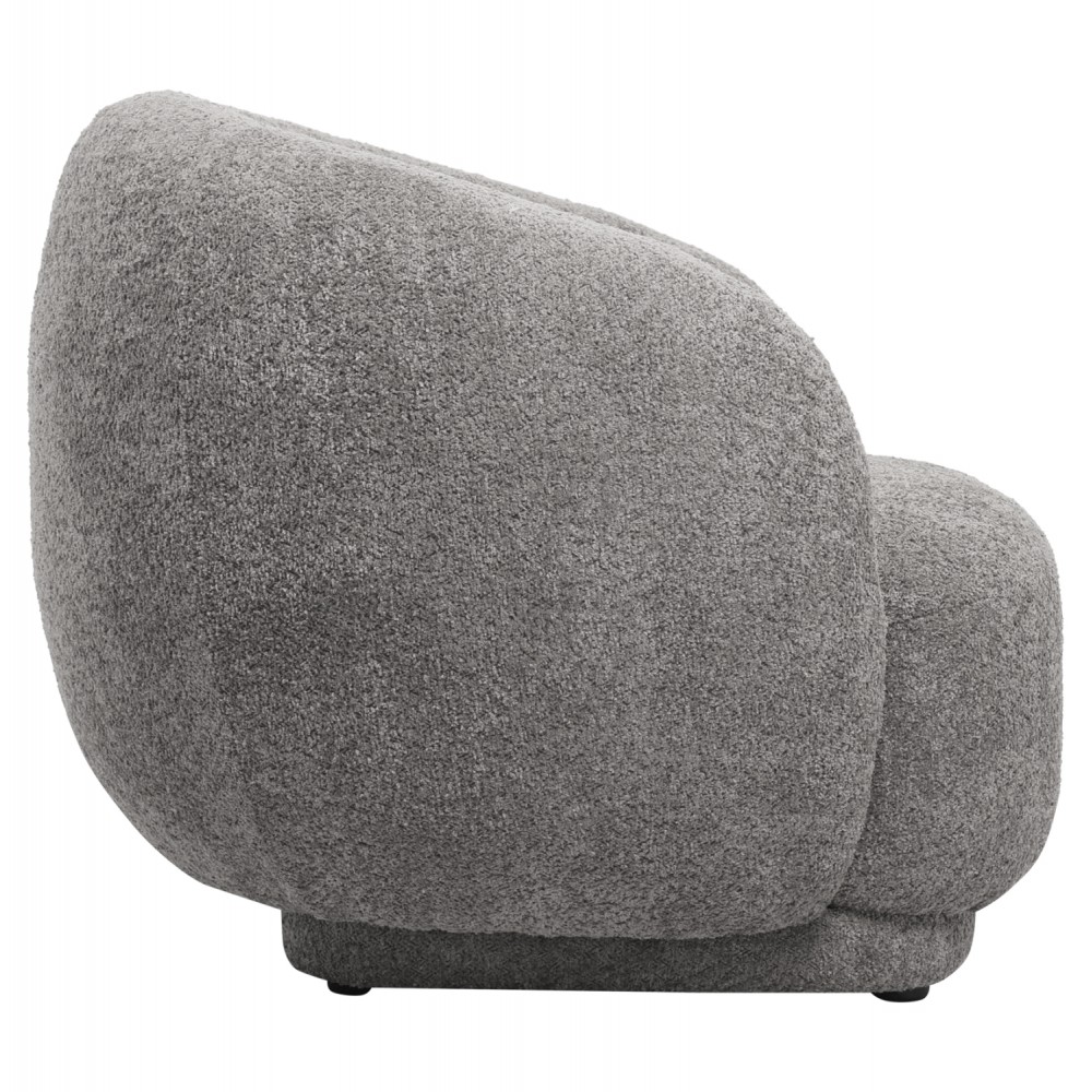 Πολυθρόνα "KARPEN" από ύφασμα μπουκλέ σε χρώμα γκρι 93x87x78