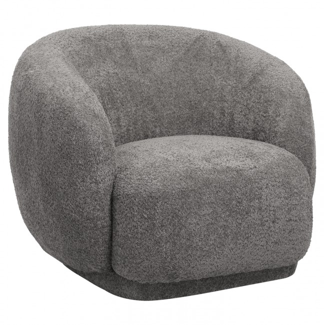 Πολυθρόνα "KARPEN" από ύφασμα μπουκλέ σε χρώμα γκρι 93x87x78