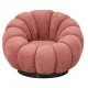 Πολυθρόνα περιστρεφόμενη "GRYMM" από ύφασμα μπουκλέ σε χρώμα ροζ 90x93x65