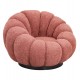 Πολυθρόνα περιστρεφόμενη "GRYMM" από ύφασμα μπουκλέ σε χρώμα ροζ 90x93x65