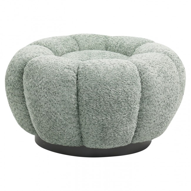 Σκαμπό "KRIPP" από ύφασμα μπουκλέ σε χρώμα φυστικί Φ60x31