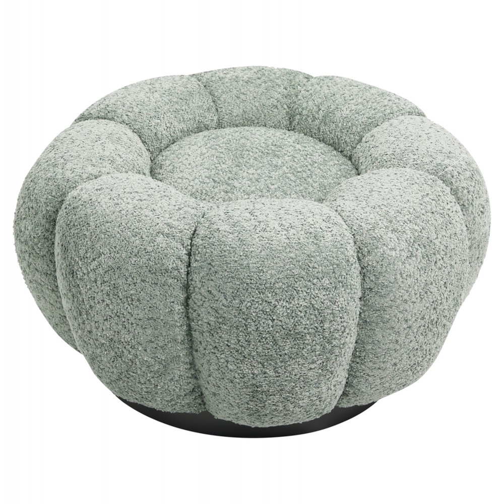 Σκαμπό "KRIPP" από ύφασμα μπουκλέ σε χρώμα φυστικί Φ60x31