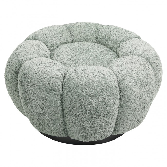 Σκαμπό "KRIPP" από ύφασμα μπουκλέ σε χρώμα φυστικί Φ60x31