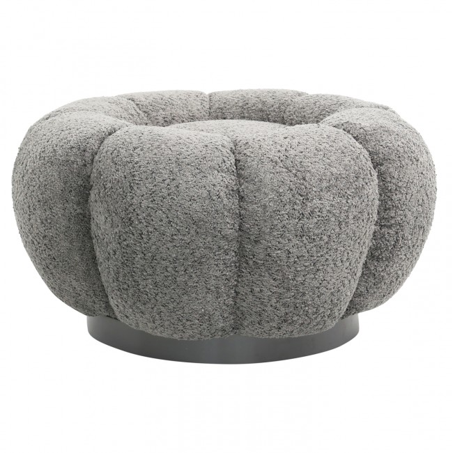 Σκαμπό "KRIPP" από ύφασμα μπουκλέ σε χρώμα γκρι Φ60x31