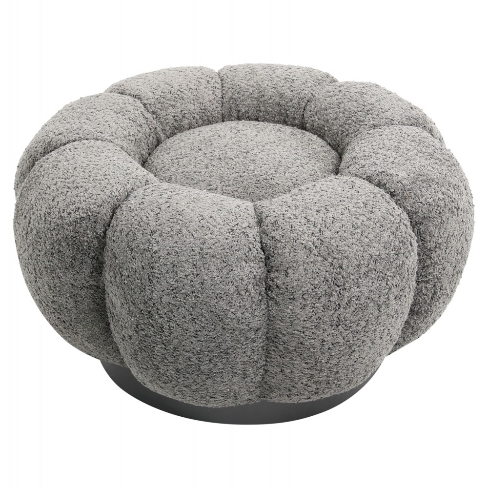 Σκαμπό "KRIPP" από ύφασμα μπουκλέ σε χρώμα γκρι Φ60x31