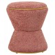 Σκαμπό "LINNER" από ύφασμα μπουκλέ σε χρώμα ροζ Φ38,5x43