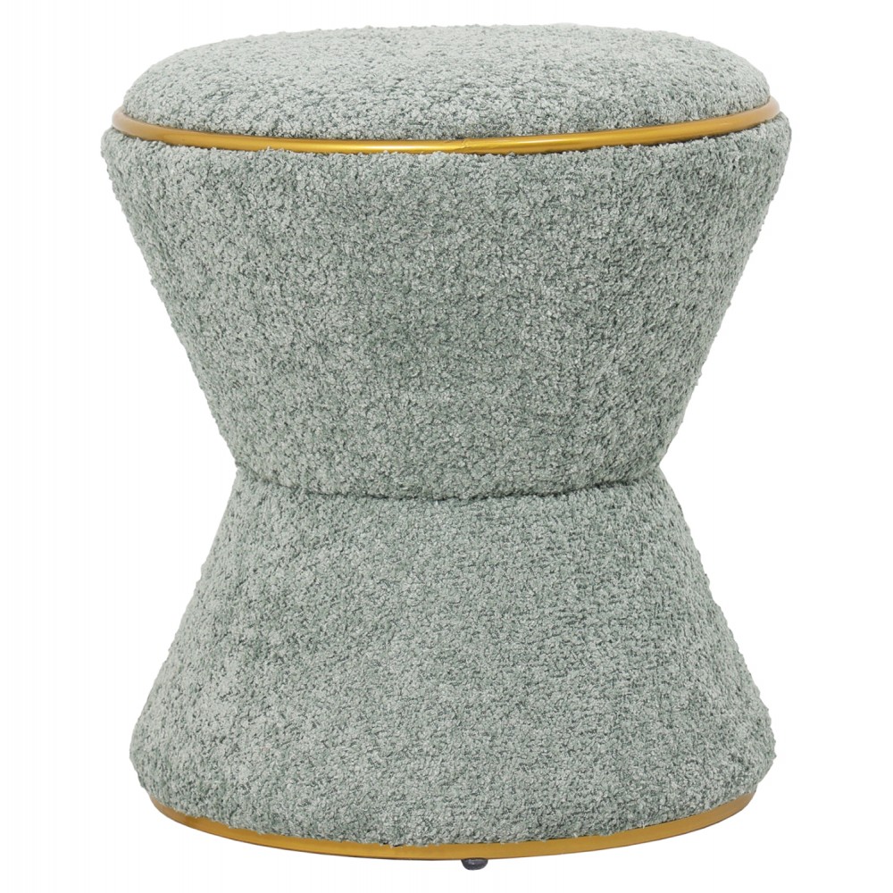 Σκαμπό "LINNER" από ύφασμα μπουκλέ σε χρώμα φυστικί Φ38,5x43