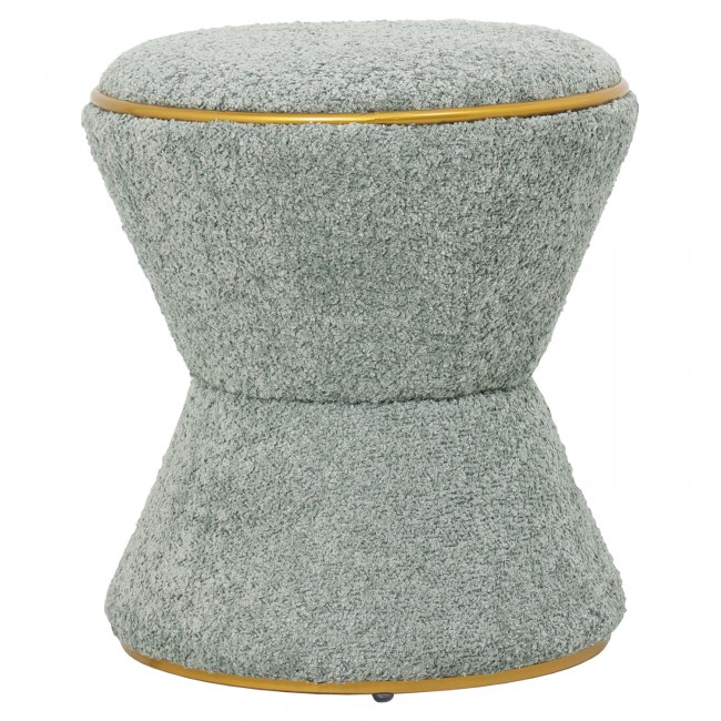 Σκαμπό "LINNER" από ύφασμα μπουκλέ σε χρώμα φυστικί Φ38,5x43