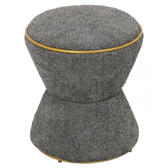 Σκαμπό "LINNER" από ύφασμα μπουκλέ σε χρώμα γκρι Φ38,5x43