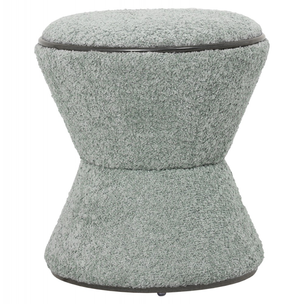 Σκαμπό "LINNER" από ύφασμα μπουκλέ σε χρώμα φυστικί Φ38,5x43