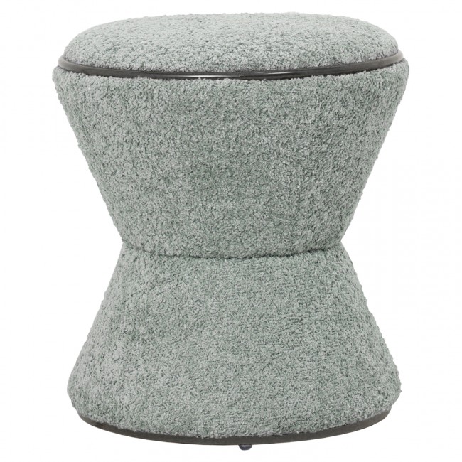 Σκαμπό "LINNER" από ύφασμα μπουκλέ σε χρώμα φυστικί Φ38,5x43