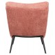 Πολυθρόνα "BRYM" από ύφασμα μπουκλέ/ξύλο σε χρώμα ροζ/μαύρο 97x80x100