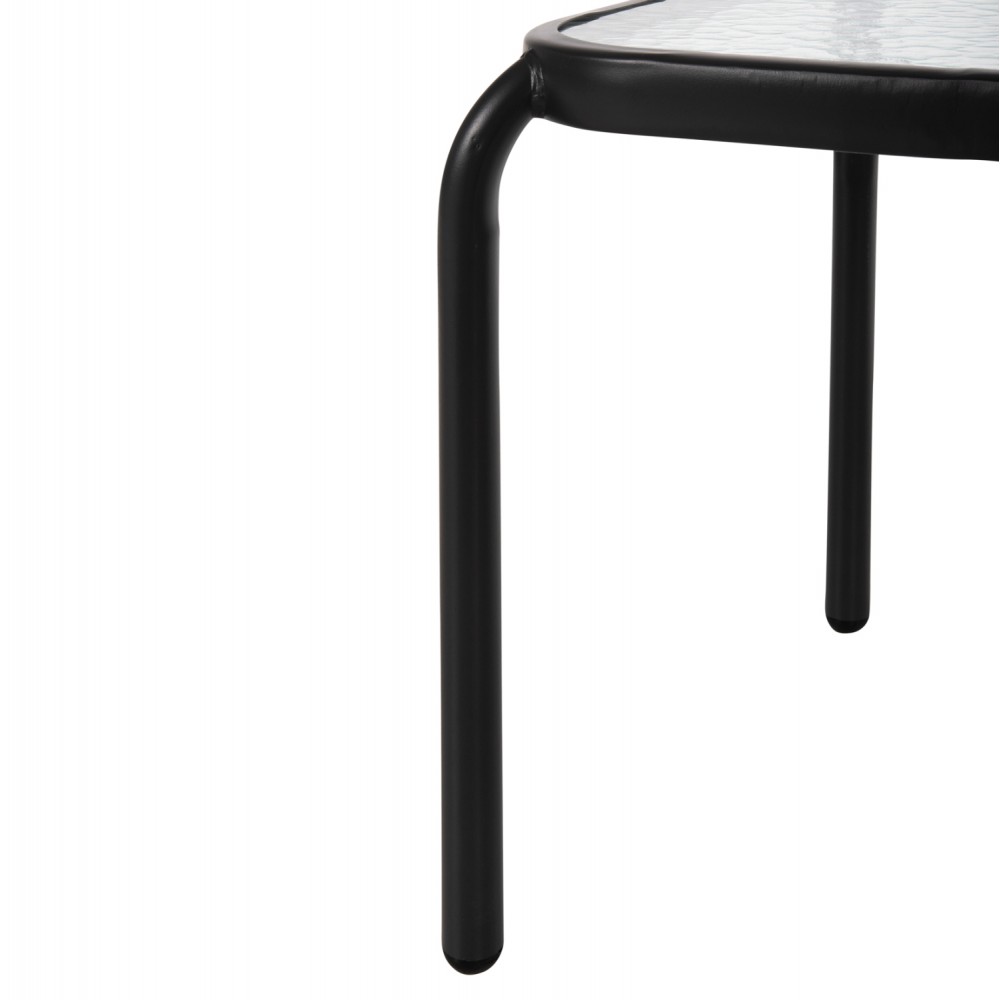 Τραπέζι βοηθητικό εξωτερικού χώρου "DIDO" από μέταλλο/γυαλί σε ανθρακί χρώμα 41x41x43