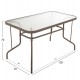 Τραπέζι εξωτερικού χώρου "ADAM" από μέταλλο/γυαλί σε σαμπανί χρώμα 120x70x71