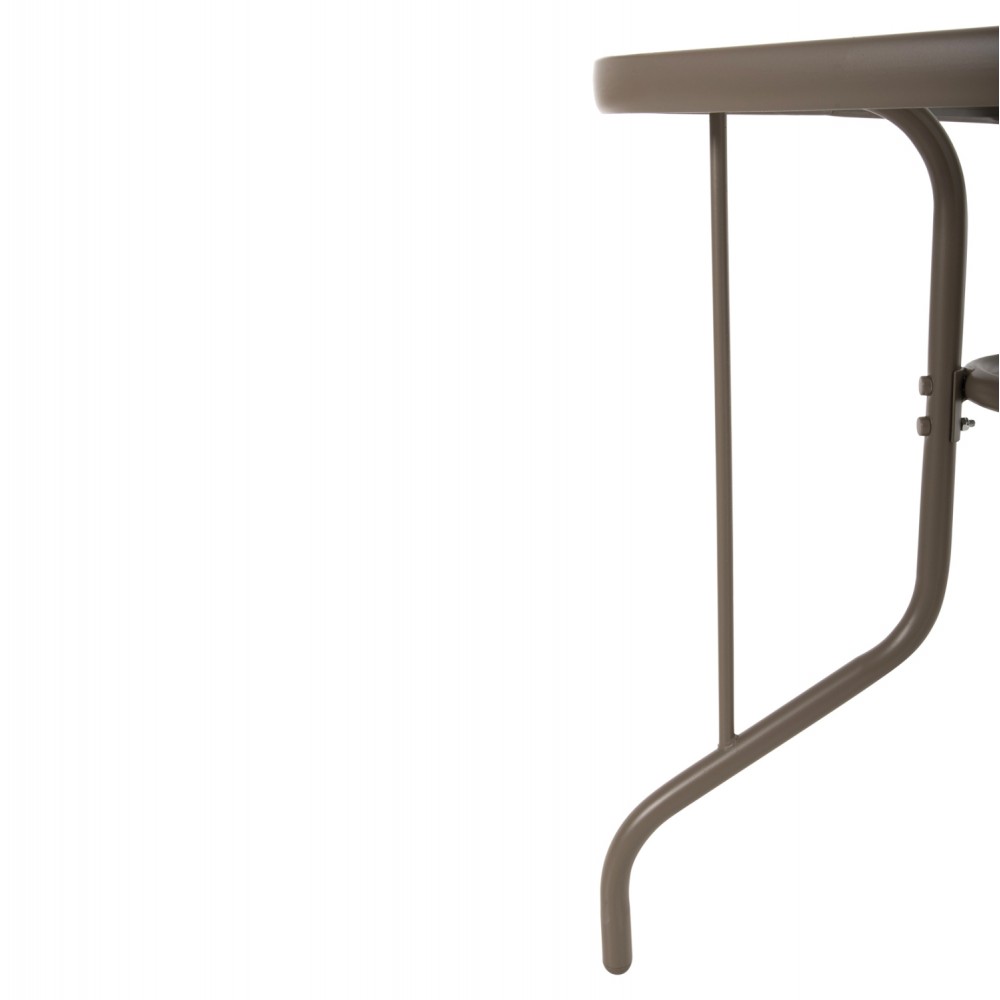 Τραπέζι εξωτερικού χώρου "ADAM" από μέταλλο/γυαλί σε σαμπανί χρώμα 120x70x71