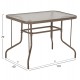 Τραπέζι εξωτερικού χώρου "ADAM" από μέταλλο/γυαλί σε σαμπανί χρώμα 110x60x71