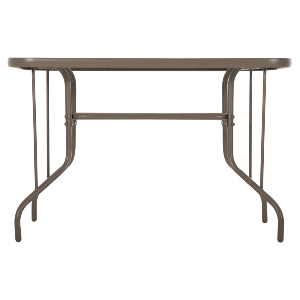 Τραπέζι εξωτερικού χώρου "ADAM" από μέταλλο/γυαλί σε σαμπανί χρώμα 110x60x71