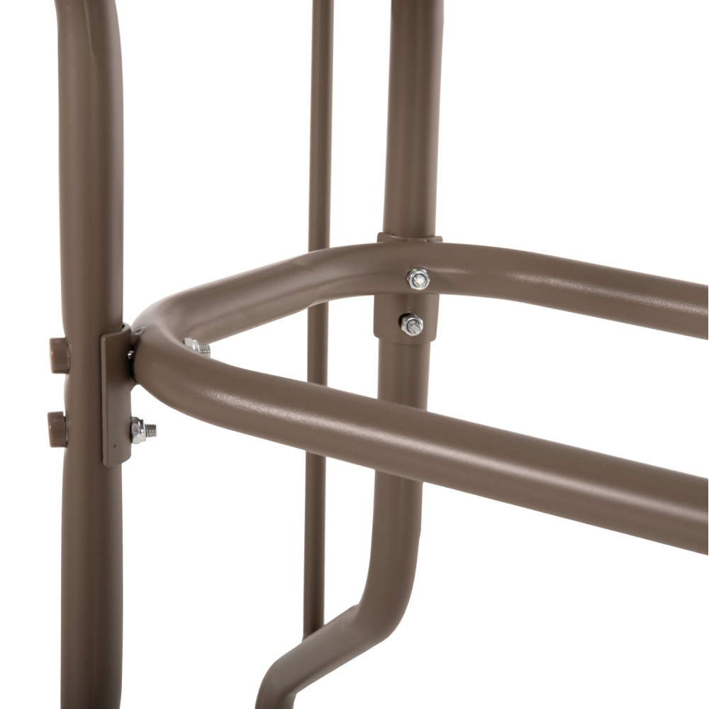 Τραπέζι εξωτερικού χώρου "ADAM" από μέταλλο/γυαλί σε σαμπανί χρώμα 110x60x71