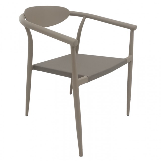 Πολυθρόνα "SERLY" από αλουμίνιο/textilene σε σαμπανί χρώμα 56x61x74,5
