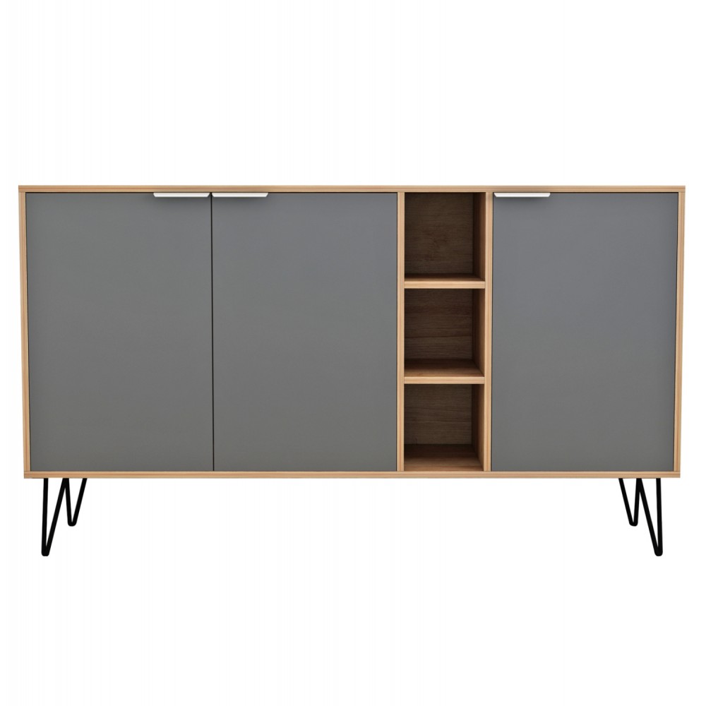 Μπουφές "CABRON" σε χρώμα φυσικό/ανθρακί 142X40X83