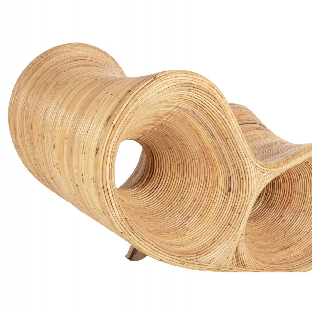 Πολυθρόνα "CURVY LOUNGE" από ραττάν σε φυσικό χρώμα 63x128x97