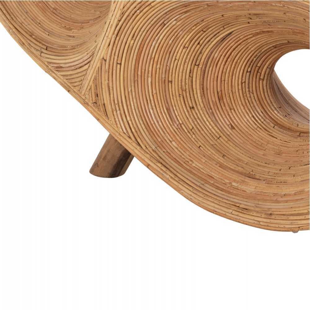 Πολυθρόνα "CURVY LOUNGE" από ραττάν σε φυσικό χρώμα 63x128x97