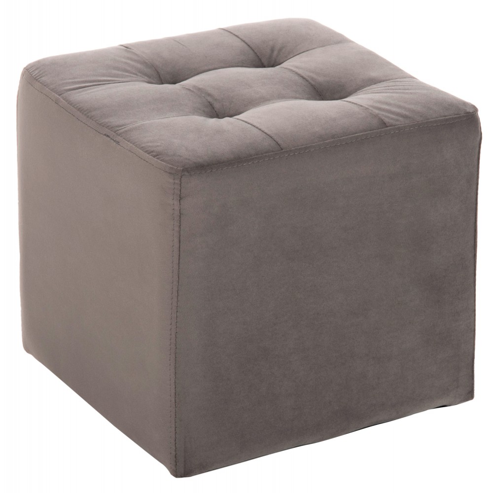 Σκαμπό "PUNK" από βελούδο σε χρώμα γκρί 39x39x36