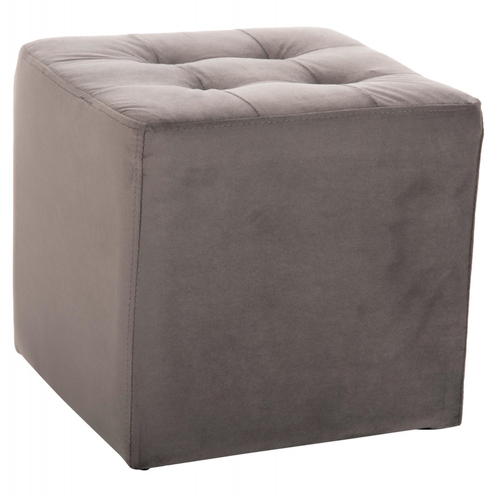 Σκαμπό "PUNK" από βελούδο σε χρώμα γκρί 39x39x36